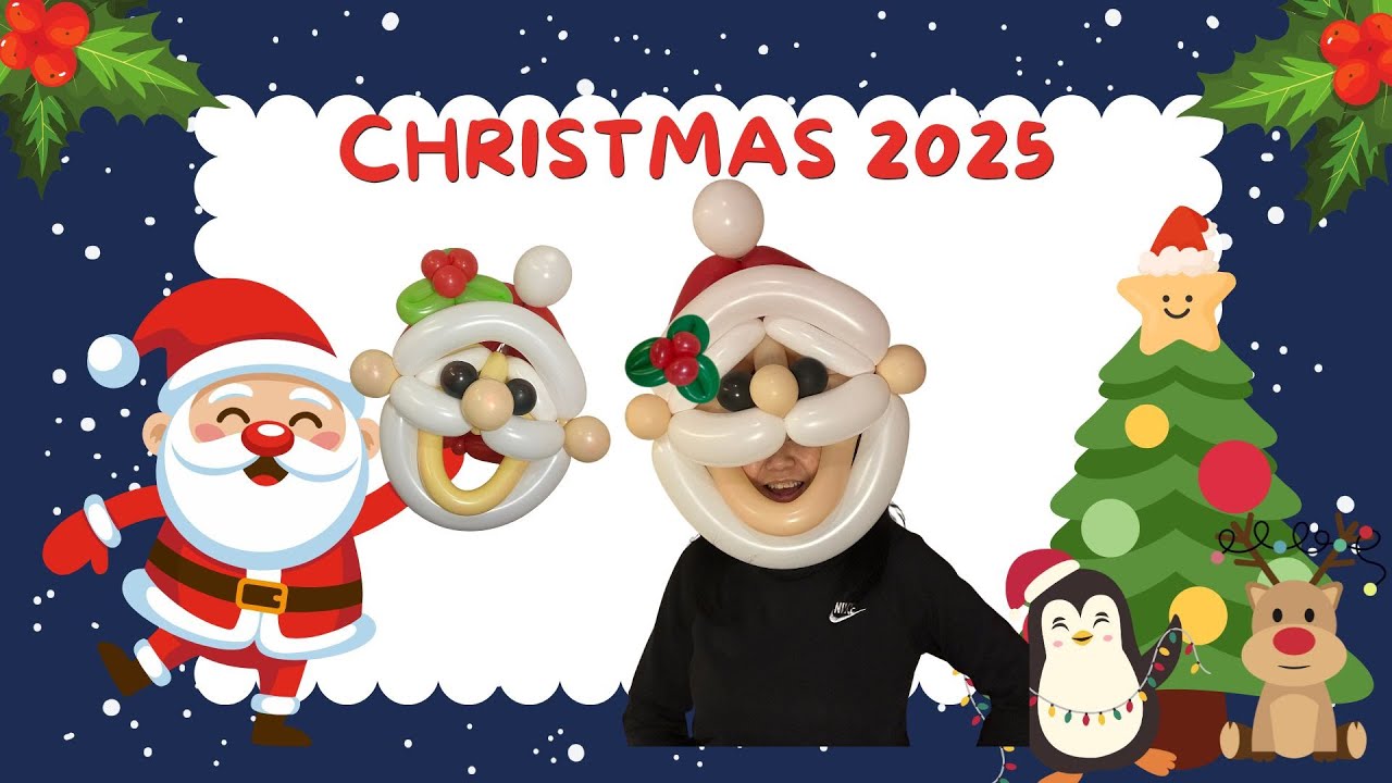 Cute Balloon Santa Mask氣球聖誕老人面具
