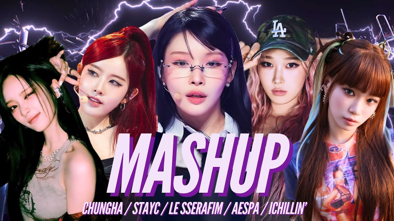 CHUNGHA x STAYC x LE SSERAFIM x AESPA x ICHILLIN' - Stress/BEBE/Crazy/Whiplash/Official [MASHUP]