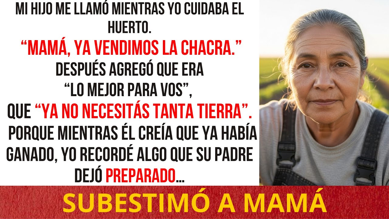 “Mamá, ya vendimos la chacra.” Creyeron que por ser vieja no haría nada