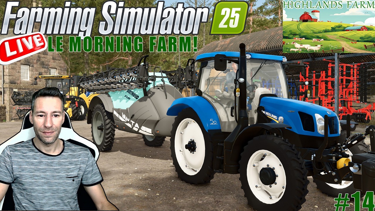 FS25#✔️MORNING FARM😉N14 LA 1er MOISSON DE LA SAISON.....