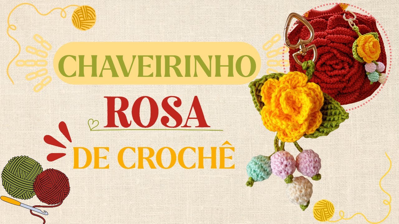 Chaveirinho Rosa de Crochê | Passo a Passo Completo | Super Fácil
