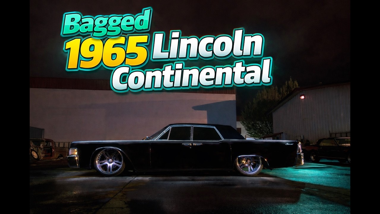 Metalworks black 1965 Lincoln Continental build. Bagged on Rushforth wheels. Suicide slab Lincoln.