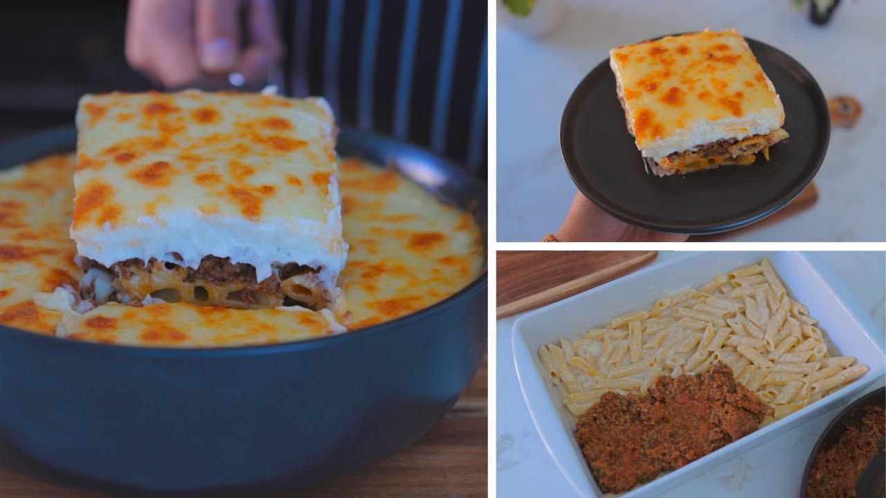 لازانيا المعكرونة اليونانية (باستيشيو)   🇬🇷  ألذ معكرونة باللحم ممكن تحضروها بالبيت 🍝