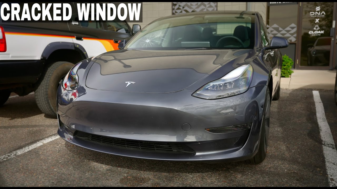 Tesla Model 3 Rental Car CRACKED window replacement