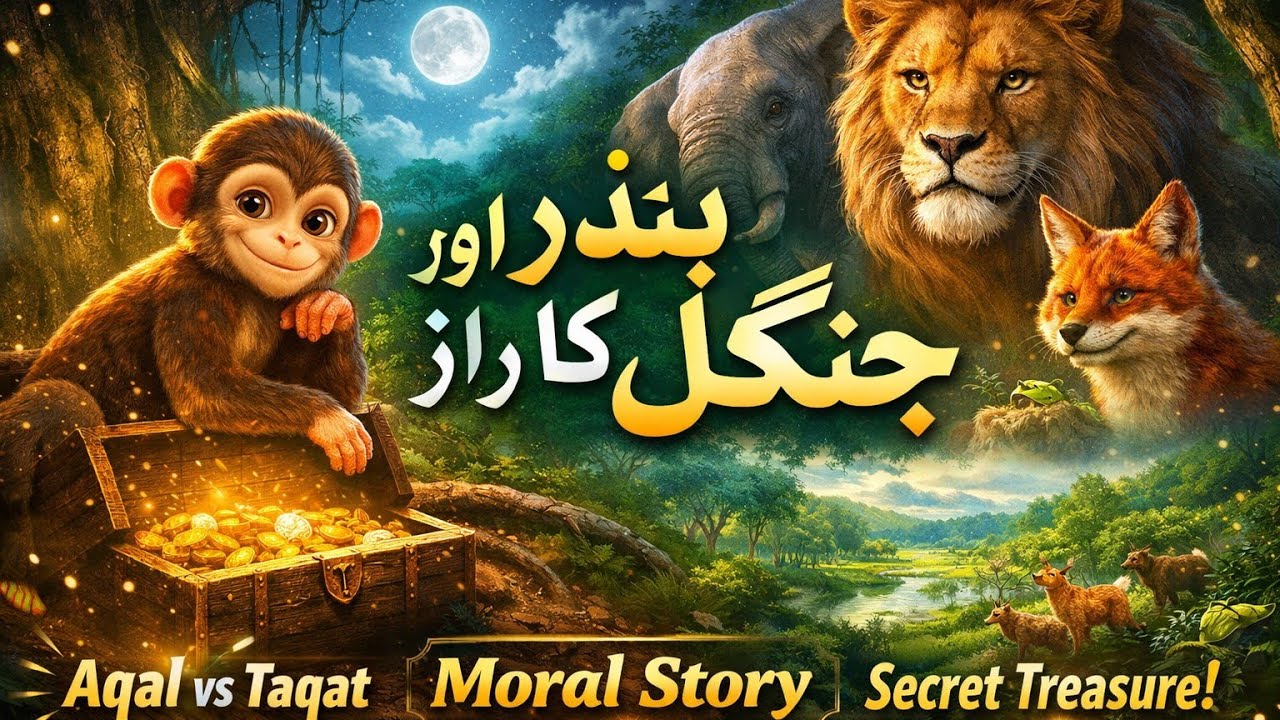 Bandar Aur Jungle Ka Raaz | Aqal vs Taqat | Moral Story 🐒🌿