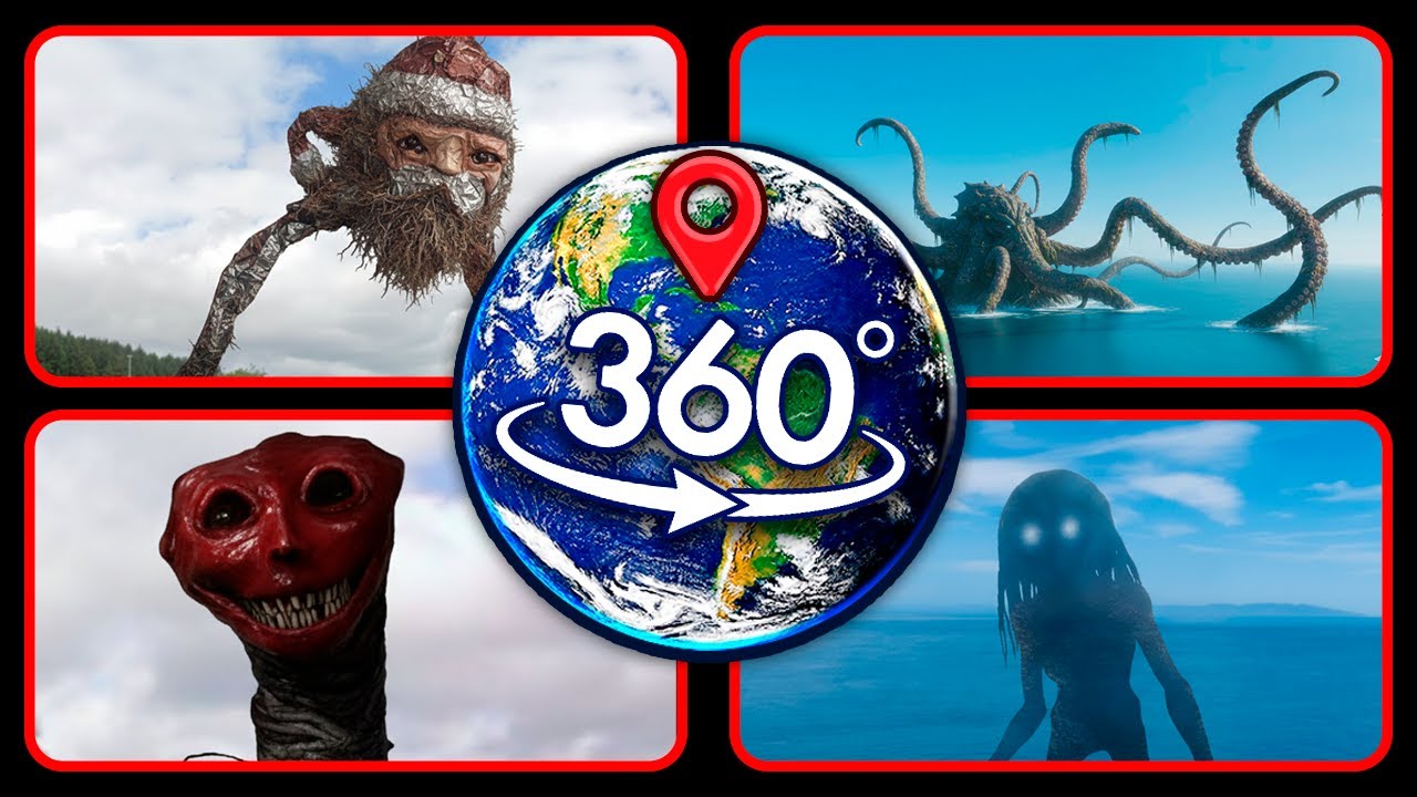 VR 360° - TOP 4: Scary Giant Creatures Found on Google Earth!