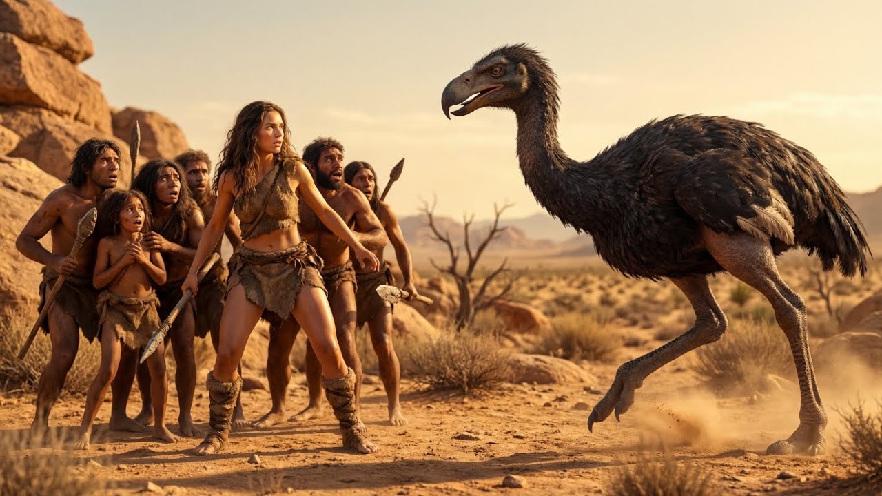 Life Million Years Ago: Giant Ostrich Attacks Humans | Prehistoric Survival