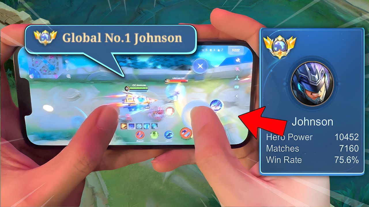 HANDCAM GAMEPLAY GLOBAL 1 JOHNSON!!😱(+Mini map driving)