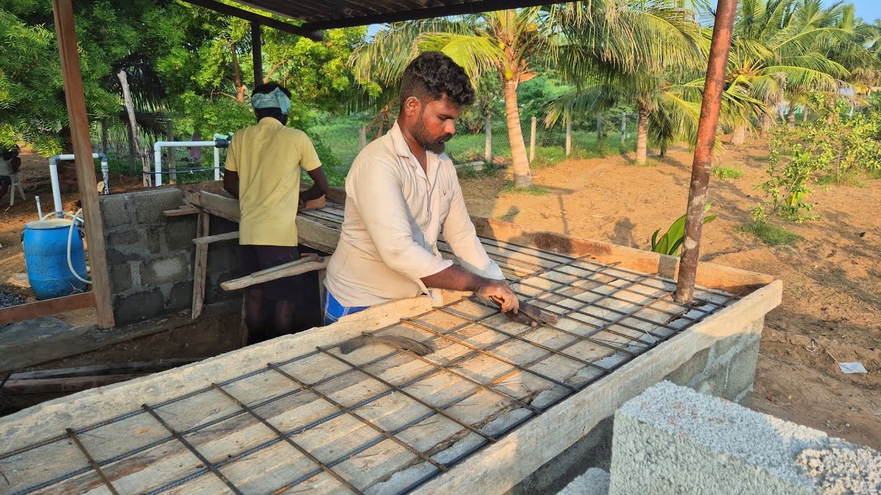 Individual Formhouse Kitchen Slab Construction _Reinforcement Formwork and Concrete with Iron Rod 