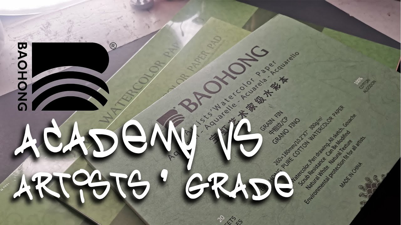 Baohong Watercolor Block : Academy Versus Artists' Grade | Review And Comparison
