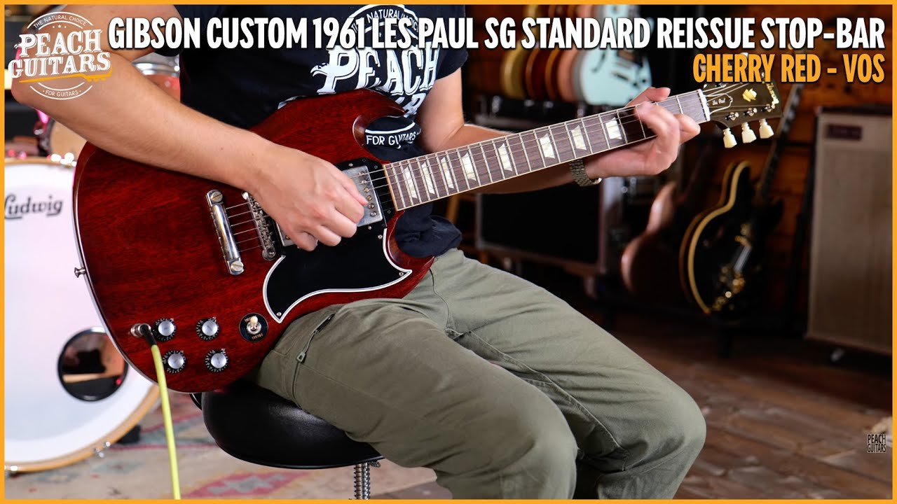 Gibson Custom 1961 Les Paul SG Standard Reissue Stop-Bar | Cherry Red - VOS