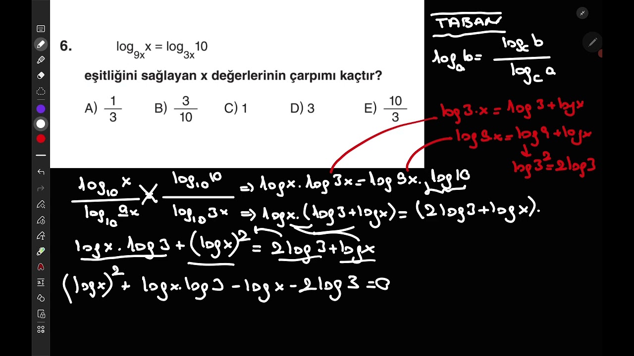 Tabana Sadik Kalarak Tum Logaritma Sorularini Cozebilirsin .... Bilgi Sarmal