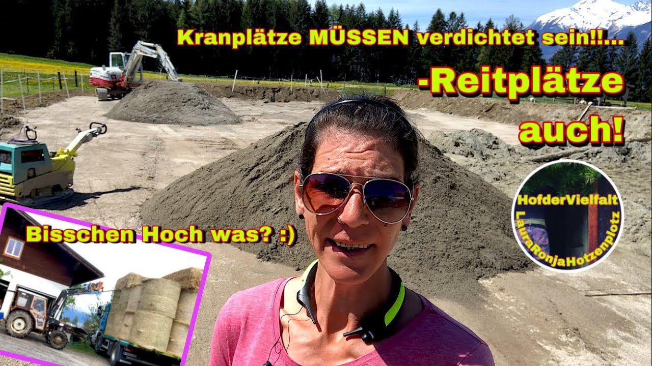 Der Reitplatz nimmt Gestalt an | Ein Heuballen-Lift frei Haus geliefert | Heulieferung | DIY