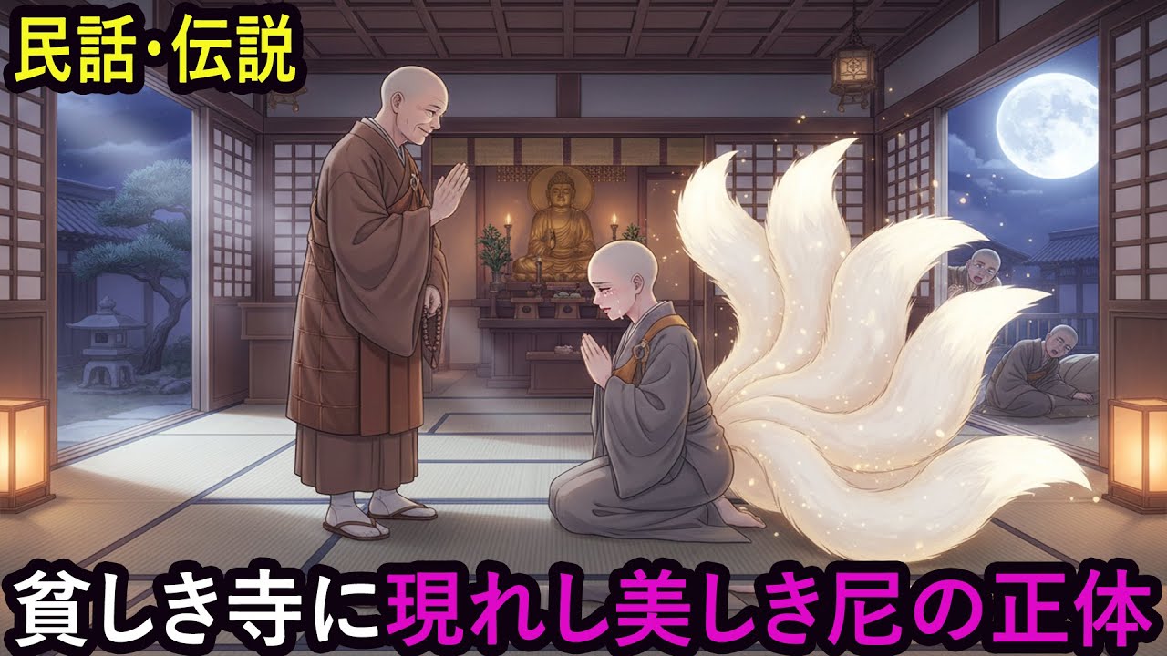 貧しい寺に現れた美しい尼、住職が見た真の姿  野談  伝説  昔話  説話  民話
