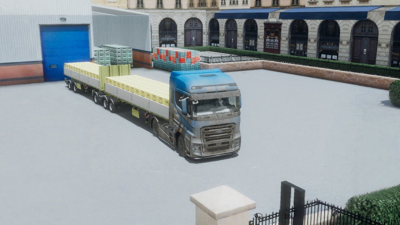 Gameplay Truk Eroupe 3 Membawa double Trailer bermuatan semen