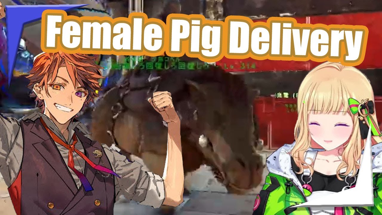 Aki and Roberu's first meeting, delivering a female pig for her to breed【Hololive Holostars EngSub】