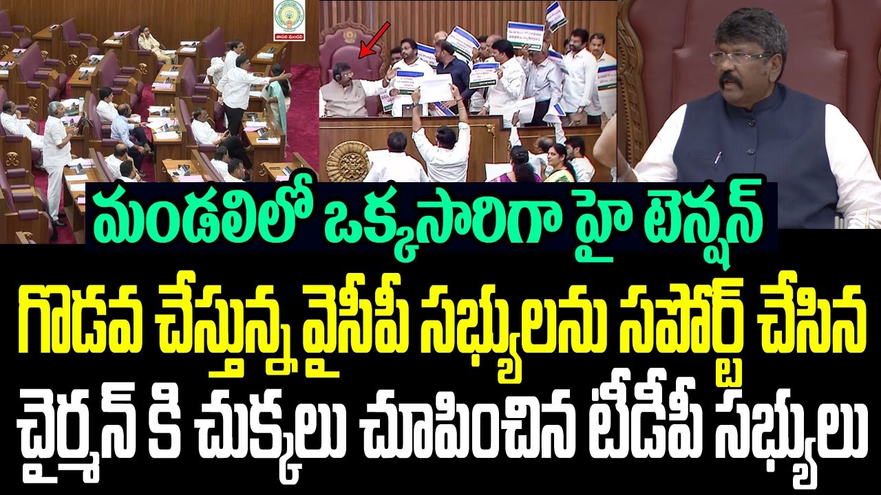 గొడవ చేస్తున్న వైసీపీ సభ్యులను సపోర్ట్ చేసిన చైర్మన్ కి చుక్కలు చూపించిన టీడీపీ సభ్యులు I YCP MLCs