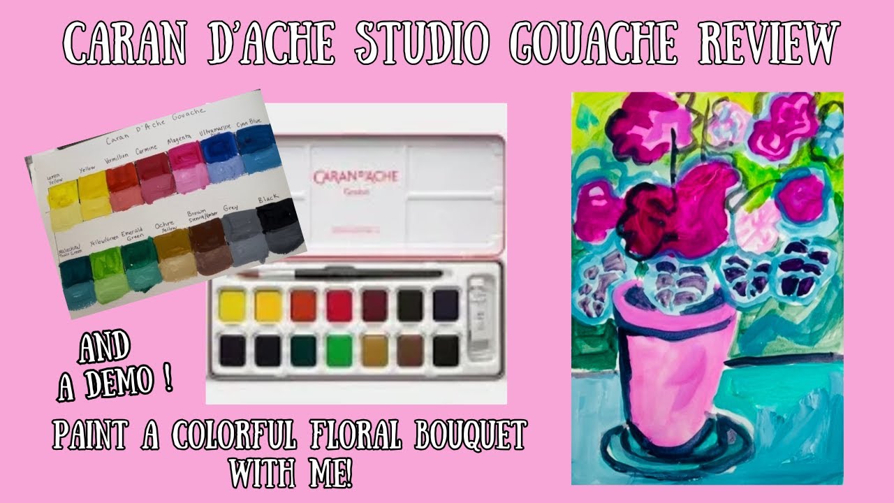 Caran D’Ache Studio Gouache Set Review & Paint a Colorful Floral Bouquet with Me