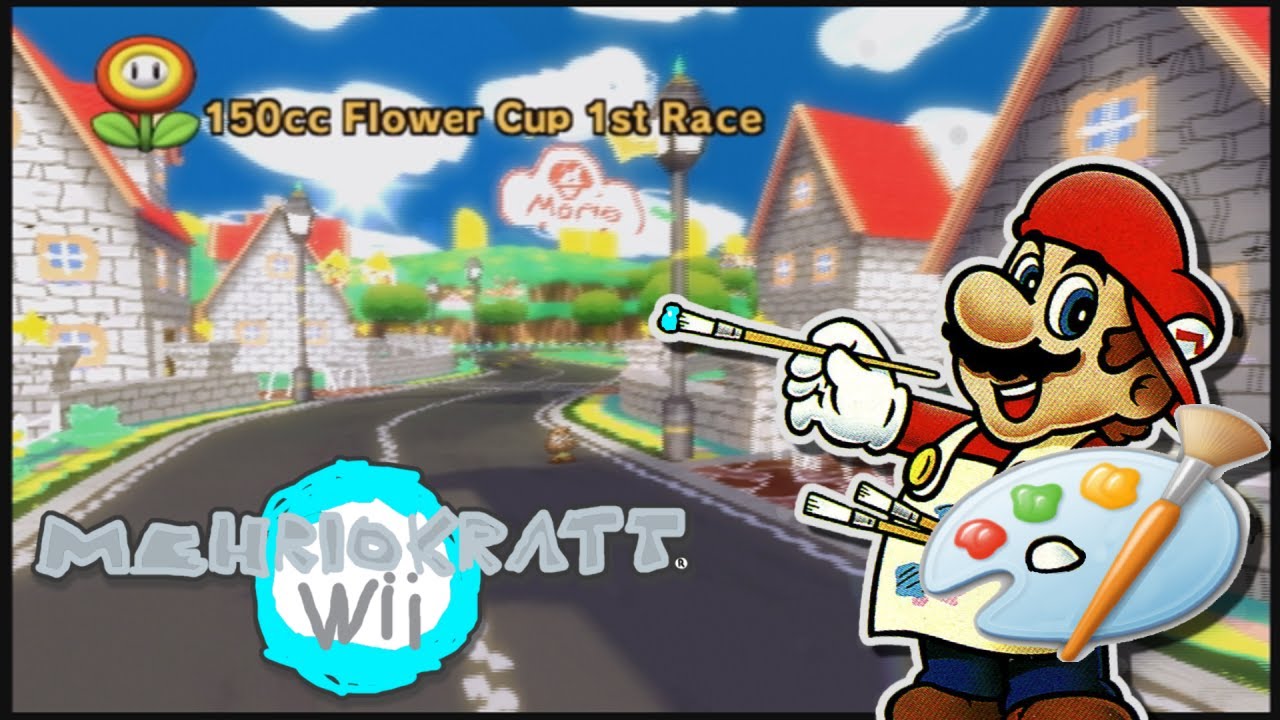 [MKWii] - Mario Circuit but I poorly drew all the textures in MS Paint