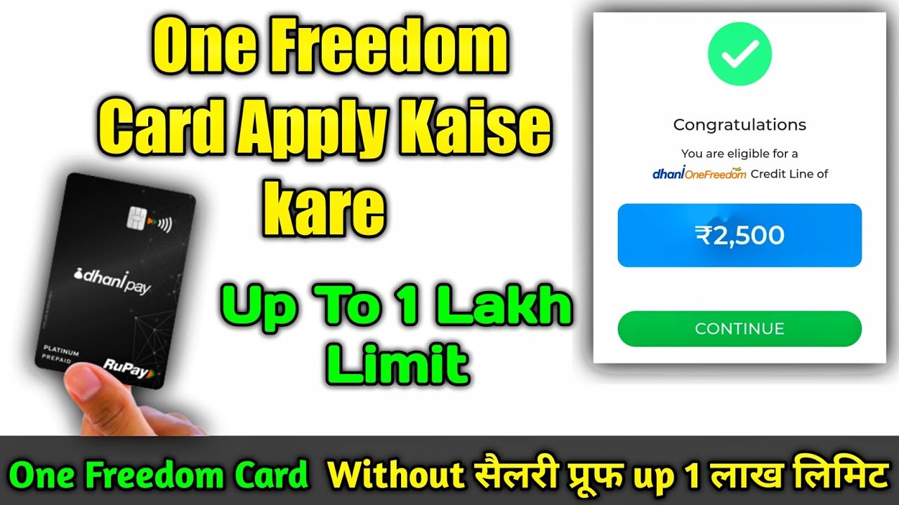 Dhani One Freedom Card Apply Without Any Sallery Proof || How to Apply Dhani Credit card