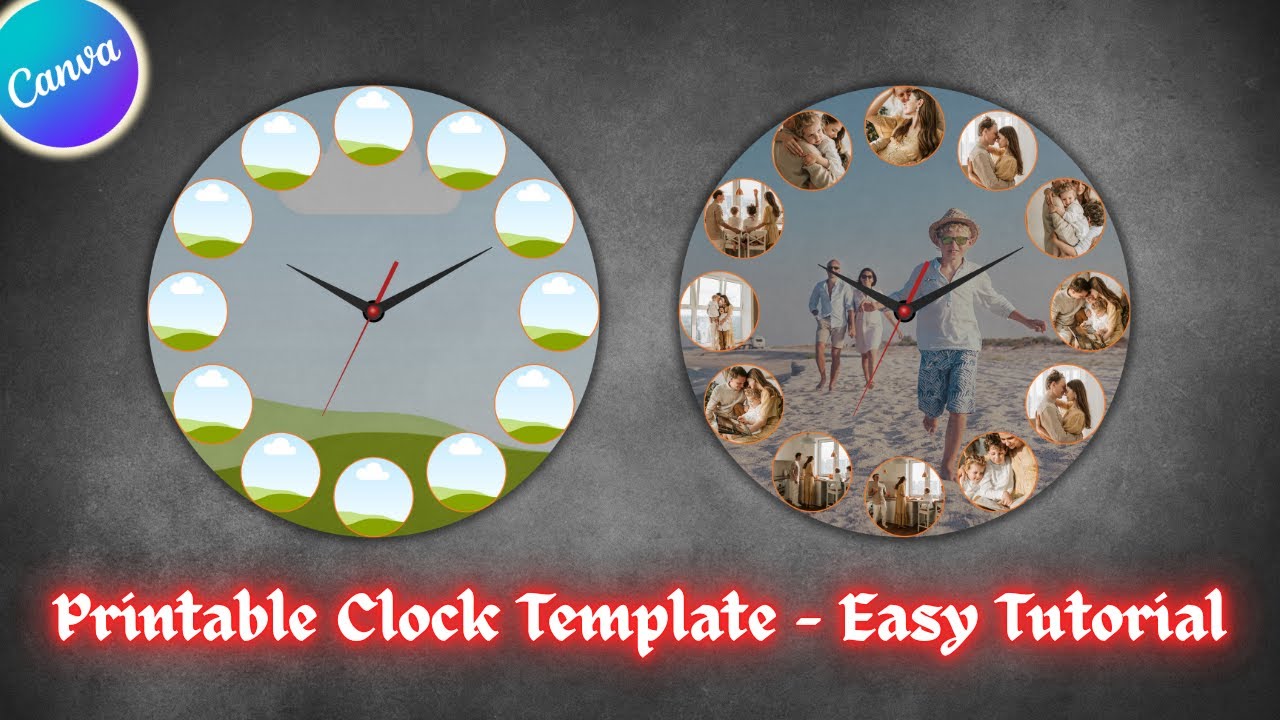 How to Make a Clock Photo Collage Template in Canva | Etsy Printable Clock Design Tutorial