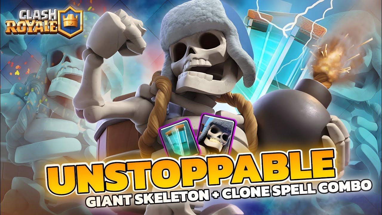 INSANE Giant Skeleton + Clone Combo DOMINATES Clash Royale! (Unstoppable Strategy)