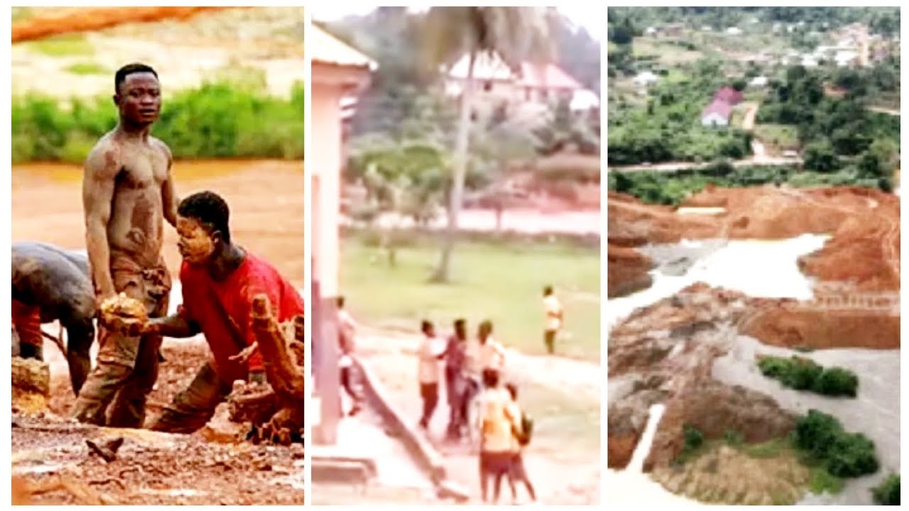Ellegal Mining (galamse) is going on in Asenkregua Amoaman M.A Basic School eeeeei Ghana 