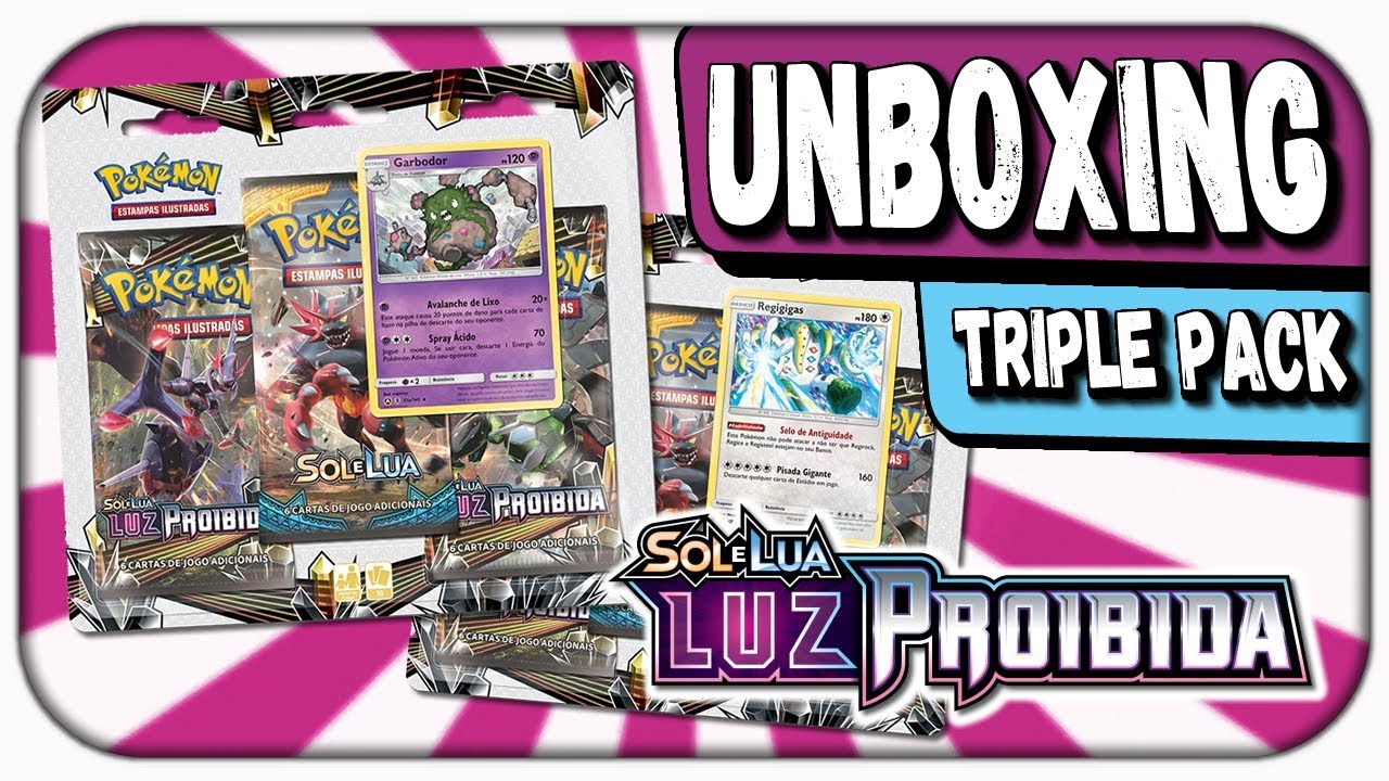 UNBOXING - Triple Pack e Blister Pack de Luz Proibida SM6! Pok&eacute;mon TCG