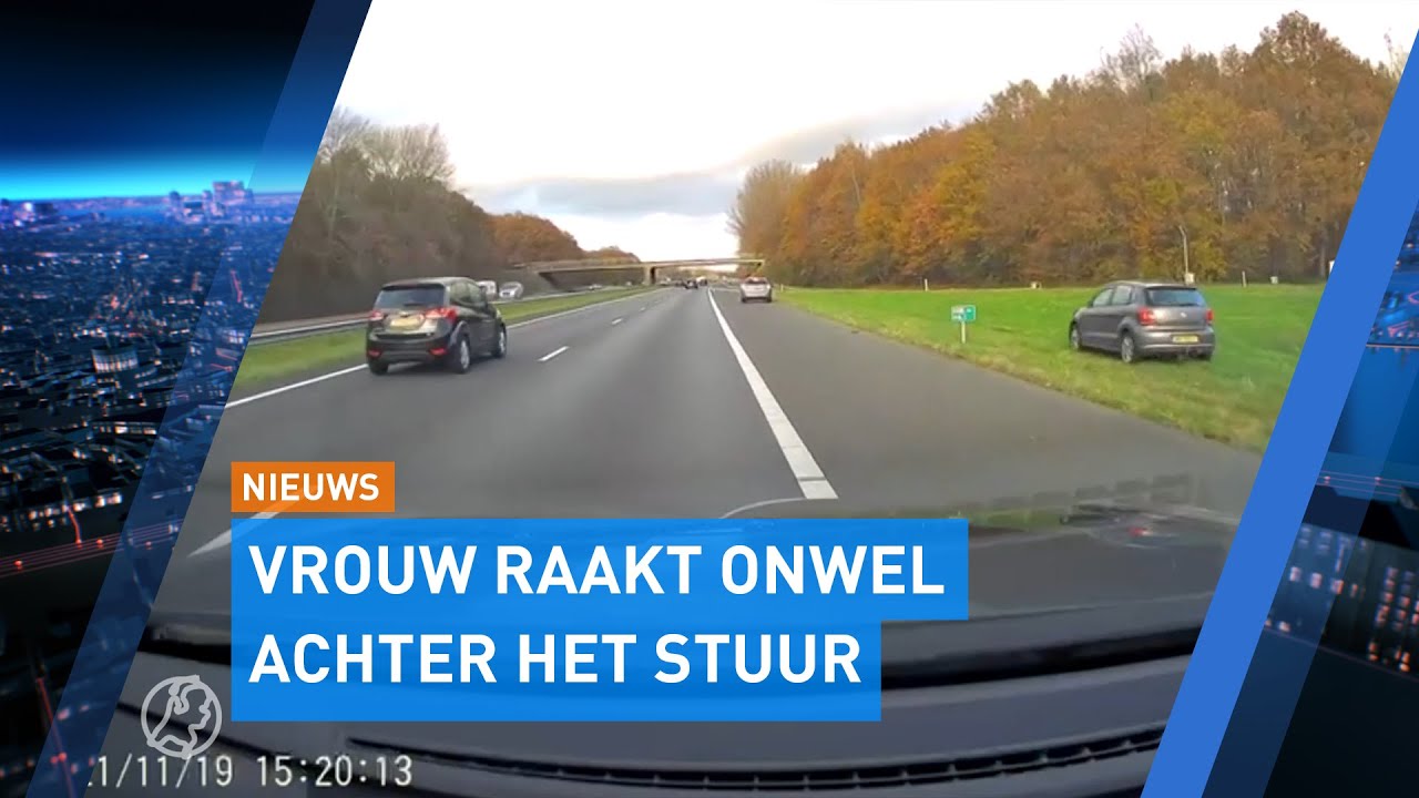 Henry reed de op hol geslagen auto klem op de snelweg A28