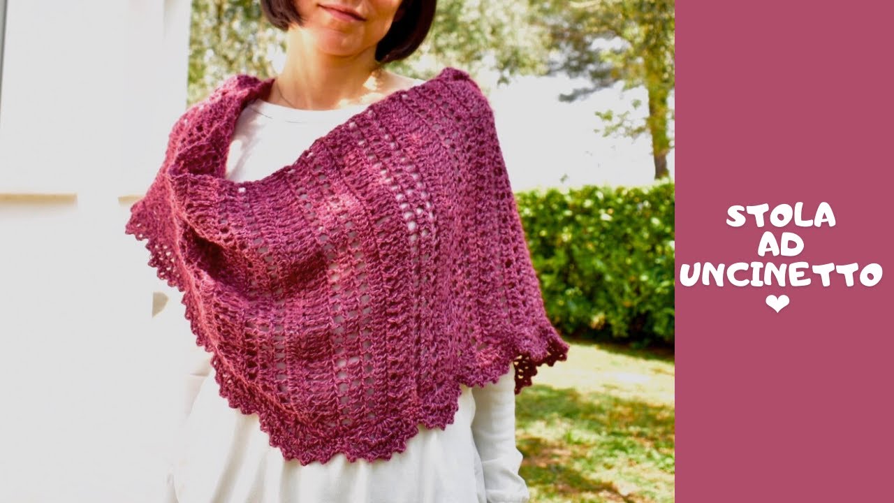 Stola uncinetto con pizzo - tutorial sciarpa facile uncinetto - handmade crochet - scialle