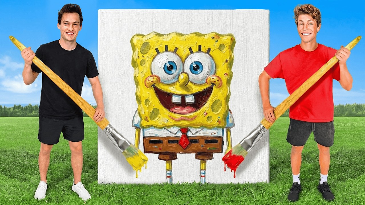 Painting Giant vs Tiny Art Challenge!