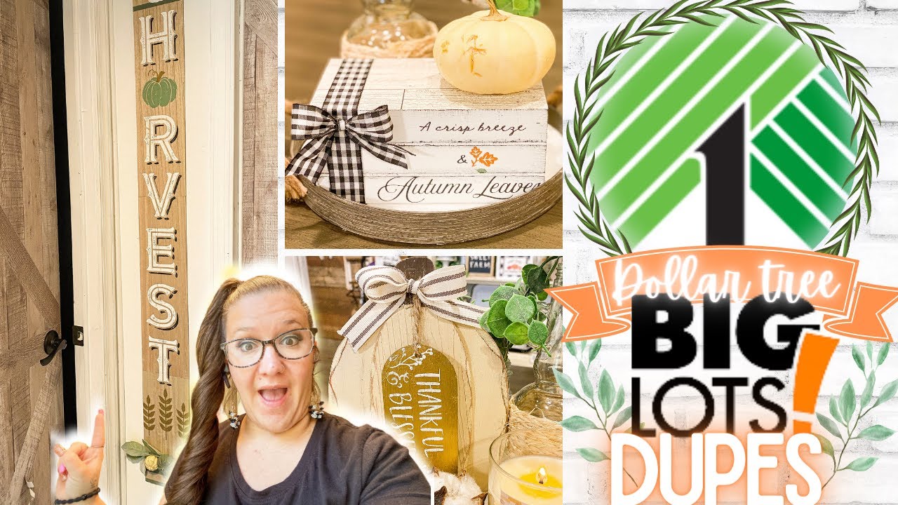 🌟FALL BIG LOTS DUPES USING DOLLAR TREE ITEMS | DOLLAR TREE FALL FARMHOUSE DECOR ON A BUDGET 🌟