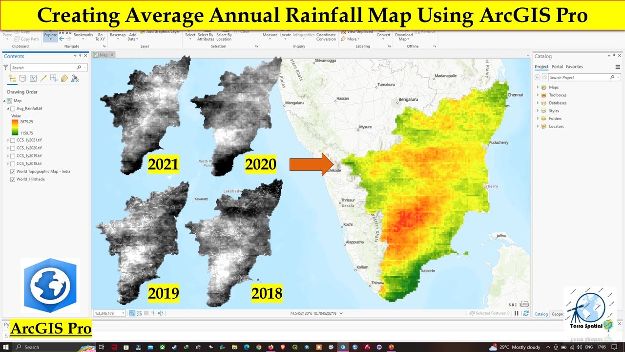 Creating Average Annual Rainfall Map Using ArcGIS Pro | Step-by-Step Tutorial