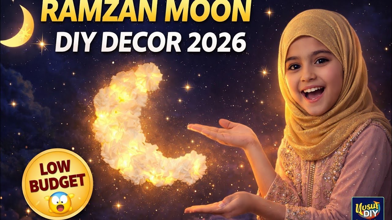 🌙 Ramadan Kareem Moon Decoration Idea | DIY Home Decor 2026 @yusufdiycreativity