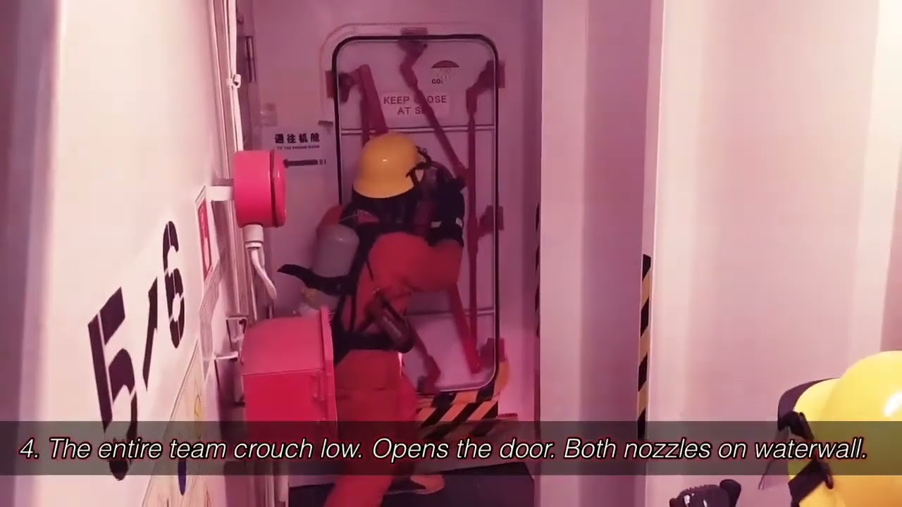FIRE DRILL: A simulated Fire Drill Onboard.