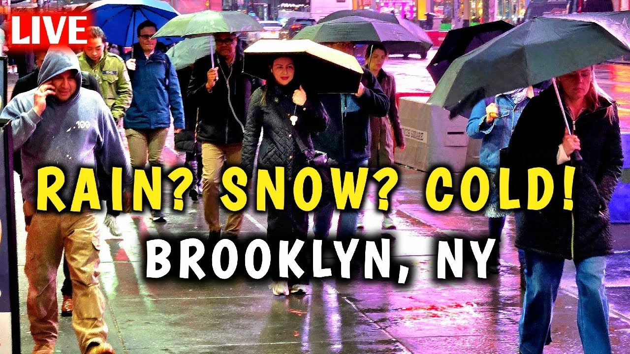 🌧 Rain? Snow? Back to Cold ❄️ Brooklyn, NY LIVE Evening Walk