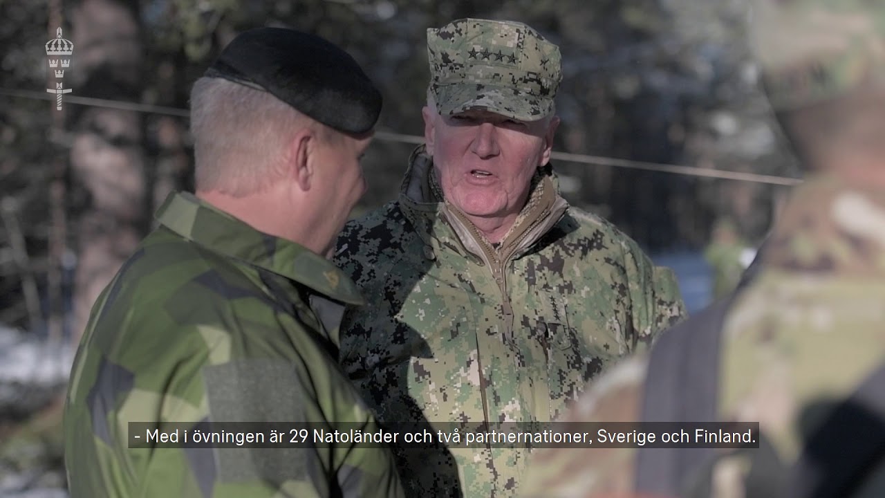 Amiral Foggo besöker det svensk-finska förbandet i Norge