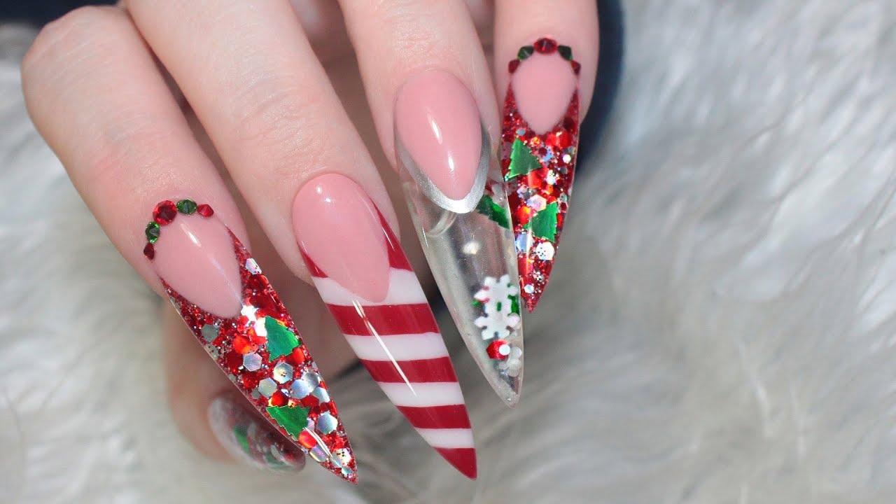 #NOTPOLISH CHRISTMAS AQUARIUM ACRYLIC NAILS