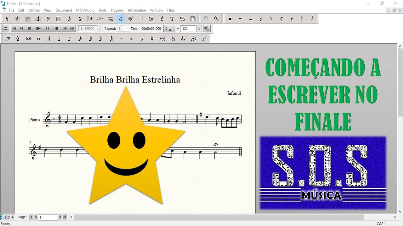 FINALE 2019 - Vídeo 04 - Começando a escrever no Finale