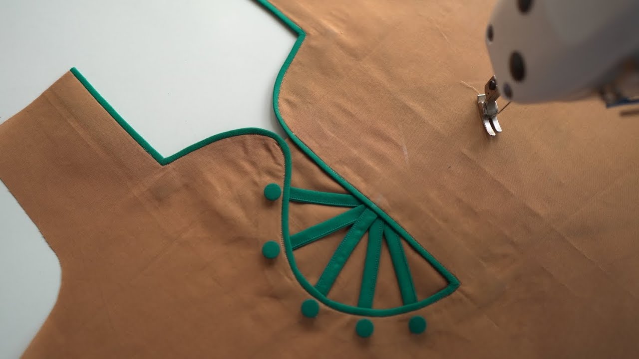 Stylish piping neck design cutting and stiching | selai tutorial