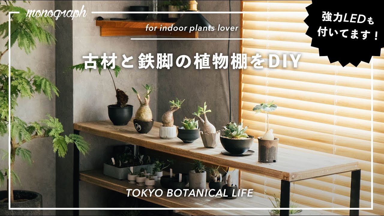 TOKYO BOTANICAL LIFE - vol.2 古材と鉄足でLED付き植物用ラックをDIY