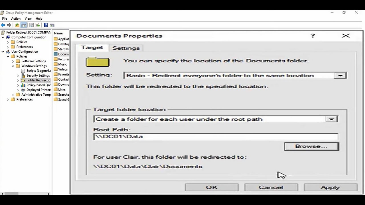 How To Configure Folder Redirection Using Group Policy Windows Server 2019