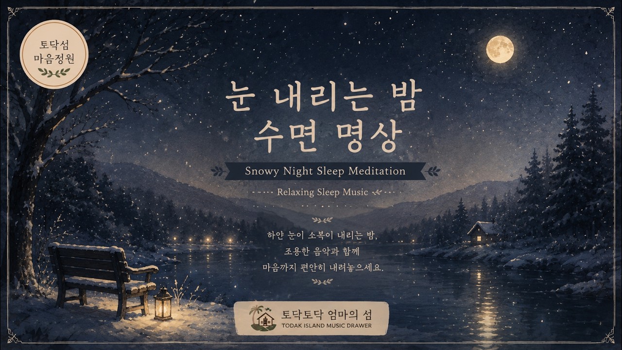수면명상 | 눈 내리는 밤 1시간, 깊어지는 잠