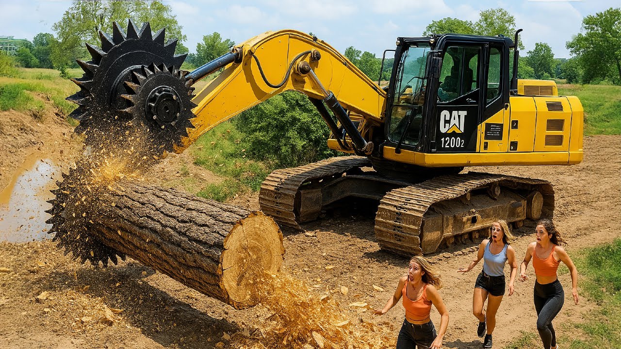 Massive Log Meets Industrial Monster | Dangerous Wood Machine Test