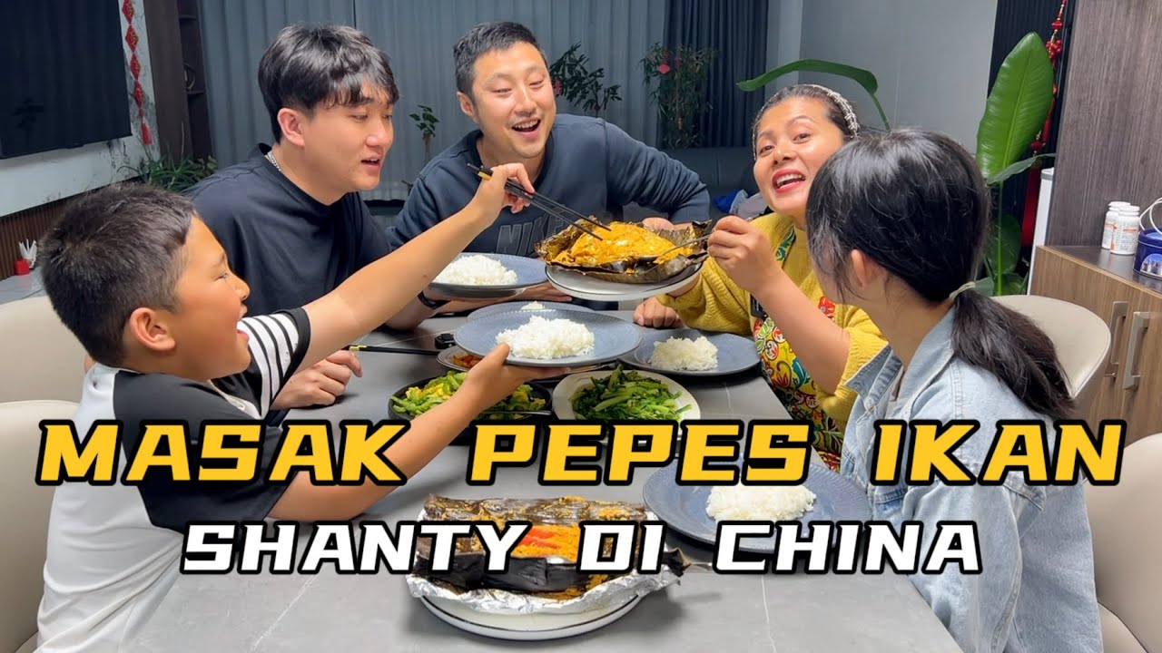 MASAK PEPES IKAN LAUT BUAT KELUARGA TERCINTA,LIHAT BAOQI SAMA HANQI BERLOMBA SAMPAI KAMI NGAKAK