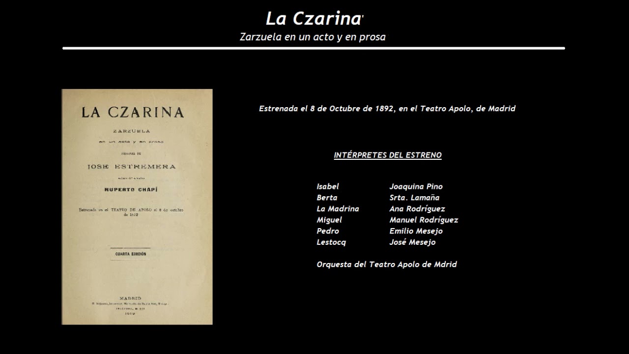 La Czarina - Romanza Isabel  'Del Bohemio no sabe nadie' (1931) - Felisa Herrero