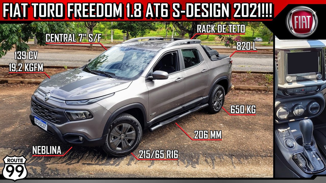FIAT TORO FREEDOM 1.8 AT6 S-DESIGN 2021 EM DETALHES | CANAL ROUTE 99