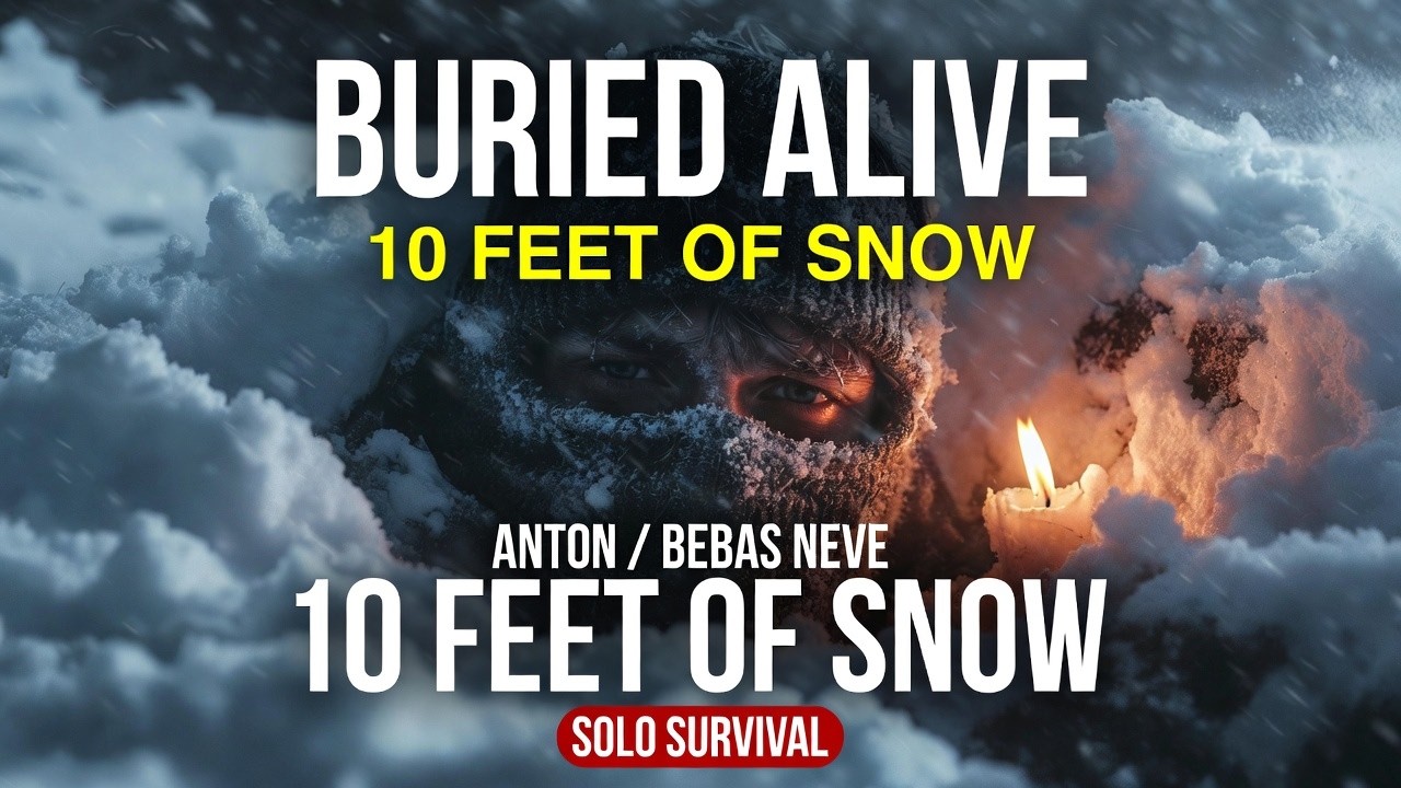 🏕️ DUGOUT SNOW SHELTER | SOLO SURVIVAL CAMPING ASMR 🌨️