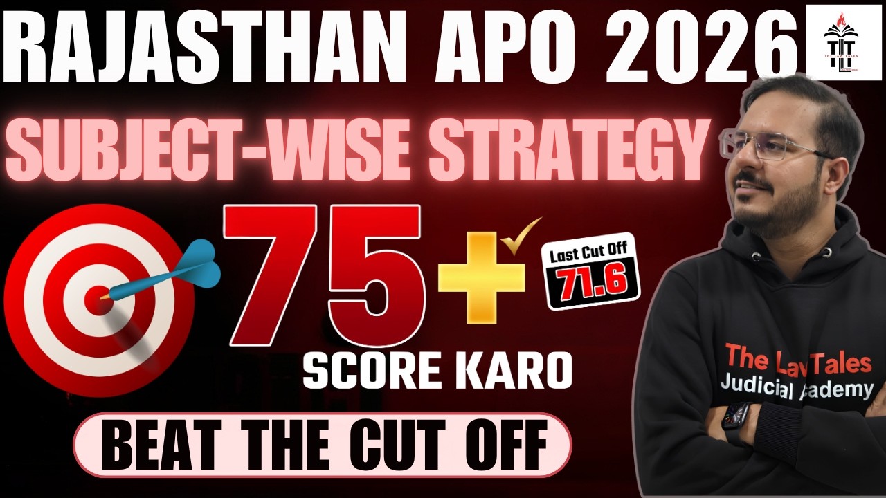 Score 75+ in Rajasthan APO 2026 | RPSC APO Prelims | Last Cut Off 71.6 | Subject Wise Strategy