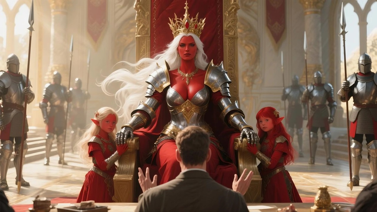 Her guards aimed at me—then the alien queen saw her daughters behind me and froze.!